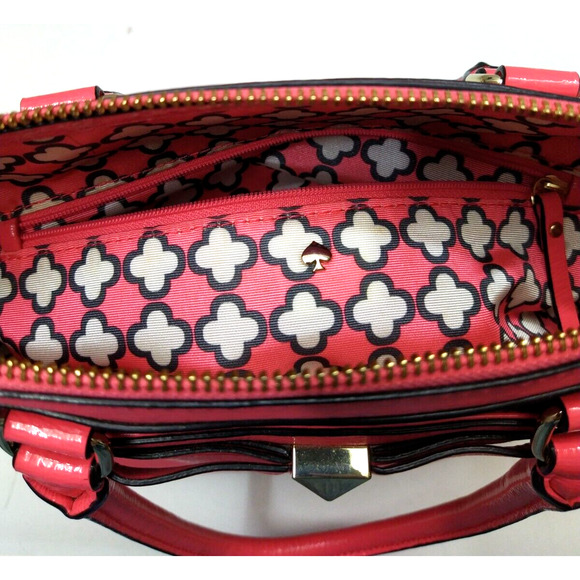 Kate Spade Beacon Court Jeanne Strawberry Red Patent Leather Top Handle Tote Bag - Picture 11 of 13